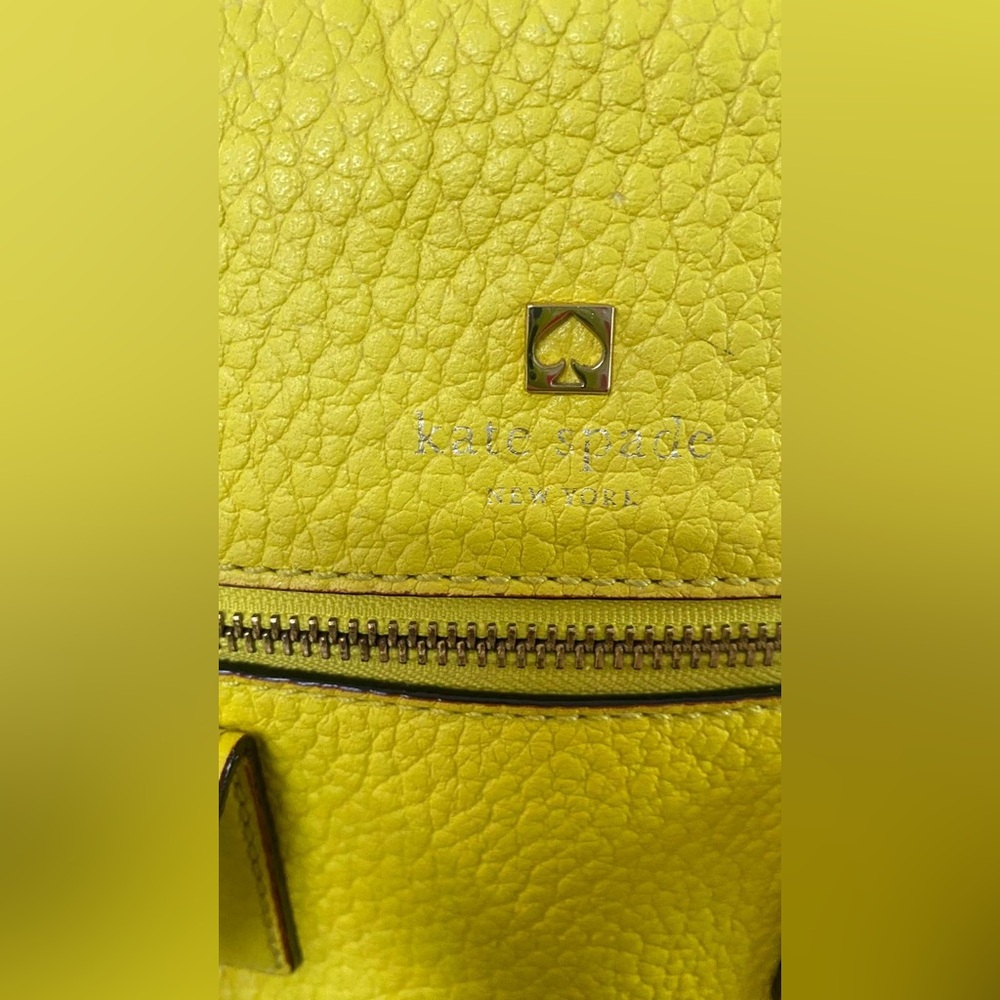 Kate Spade Yellow Womens Satchel Leather Purse Handbag - Picture 5 of 9